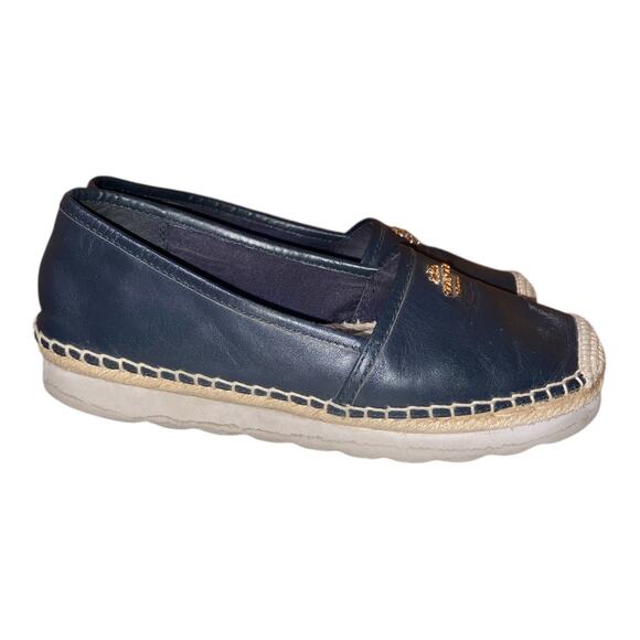 Coach Rhodelle Espadrilles Women's Size 6 Black Flats Slip On Shoes Leather - Picture 2 of 5